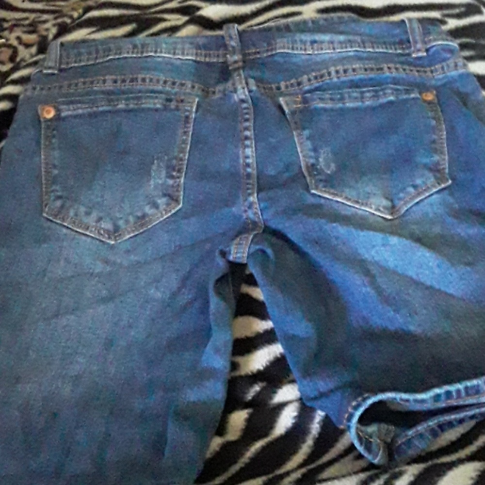 Blue denim shorts